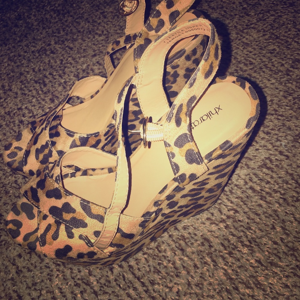 Xhilaration Leopard Wedge Shoes